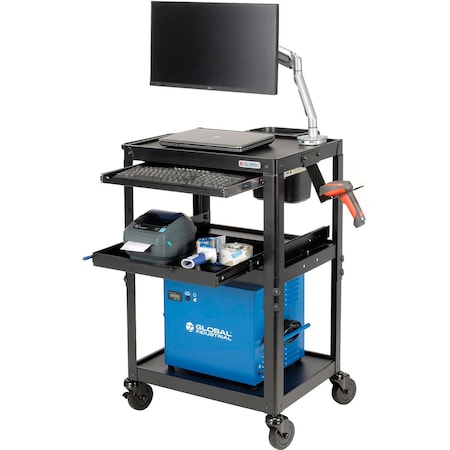 Global Industrial Mobile Powered Laptop Cart with 100AH Battery 436997BK